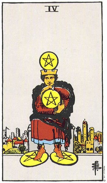 Cuatro de Oros — arcano menor del tarot