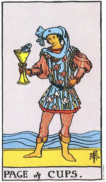 Paje de Copas — arcano menor del tarot