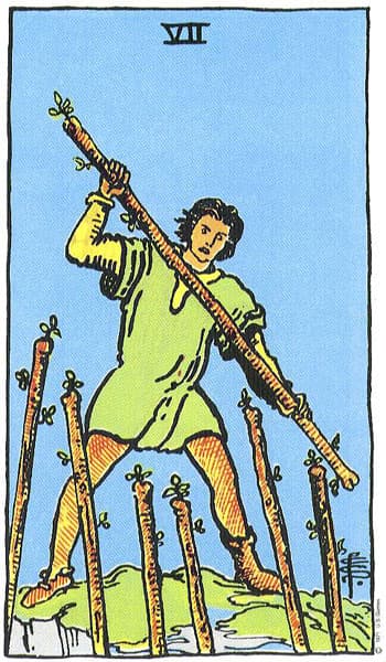 Siete de Bastos — arcano menor del tarot